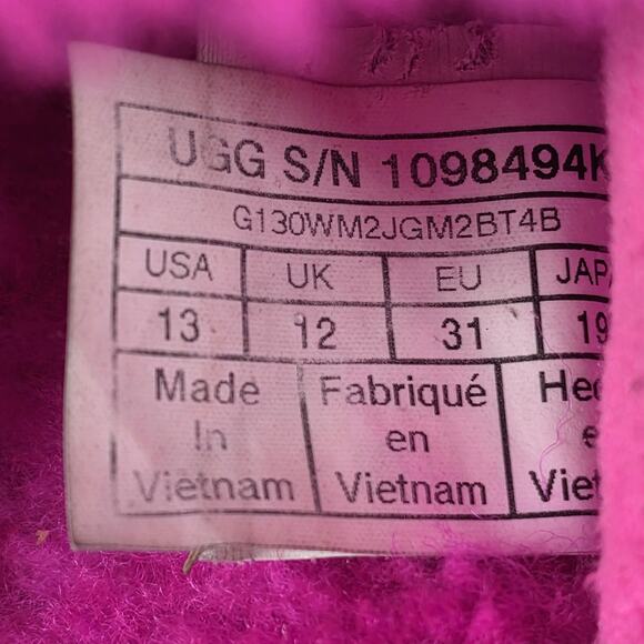 UGG GIRL’S FLUFF YEAH SLIDE – ROCK ROSE – SIZE US 13 – PLUSH SLIP-ON SANDAL - Picture 6 of 13